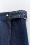 Z1975 denim midi skirt with side belt