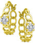 Фото #2 товара Cubic Zirconia Chain Link Small Hoop Earrings, 0.625", Created for Macy's