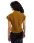 & Other Stories wool blend ribbed knit tank top with dropped armholes and fitted waist detail in brown