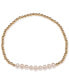 ფოტო #1 პროდუქტის Cultured Freshwater Pearl (4-1/2 - 5mm) Polished Bead Stretch Bracelet in 18k Gold-Plated Sterling Silver