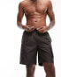 Topman cargo swim shorts in black