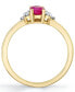 ფოტო #2 პროდუქტის Ruby (5/8 ct. t.w.) & Diamond (1/10 ct. t.w.) Ring in 14k Gold