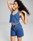 Women's Cropped Denim Vest, Created for Macy's