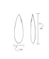 ფოტო #3 პროდუქტის Boho Minimalist Geometric Flat Wire Pear Shaped Endless Lightweight Thin Oval Big Hoop Earrings For Women .925 Sterling Silver 1.75 Inch