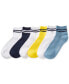 ფოტო #1 პროდუქტის Women's 6-Pk. Ribbed Striped Cuff Ankle Socks