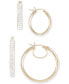 ფოტო #2 პროდუქტის 2-Pc. Set Crystal Pavé Oval & Round Hoop Earrings