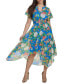 ფოტო #4 პროდუქტის Women's Floral-Print Clip-Dot Midi Dress