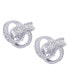 Diamond Accent Love Knot Stud Earrings in Silver or 14k Gold Plate