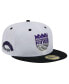 ფოტო #1 პროდუქტის Men's White/Black Sacramento Kings Throwback 2Tone 59fifty Fitted Hat