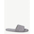 Фото #2 товара Joyspun Slide Slippers Women's 8 Gray 100% Polyester Quilted Velvet Single Band