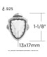 ფოტო #2 პროდუქტის Sterling Silver and Genuine Gemstone Arrowhead Ring, Sizes 5-10