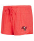 Women's Red, Black Tampa Bay Buccaneers Raglan Long Sleeve T-shirt and Shorts Lounge Set