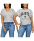 ფოტო #3 პროდუქტის Women's Heather Gray New Orleans Saints Reversible T-Shirt