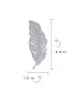 Фото #4 товара Classic Elegant Style Large Micro Pave CZ Fan Feather Leaf Brooch Pin Pendant 2 in 1 For Women Rhodium Brass