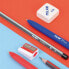 MILAN Blister 2 P1 Pens Blue And Red+2 Graphite Pencils Hb And H+Eraser 430+Sharpener