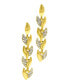 14K Gold-Plated Crystal Leaf Earrings