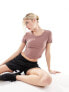 Фото #1 товара Nike One Dri-Fit tight crop t-shirt in smokey mauve