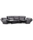 Фото #6 товара Dextan Leather 5-Pc. Sectional with 2 Power Recliners and 1 USB Console, Created for Macy's