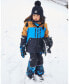 Фото #2 товара Big Boys Two Piece Technical Snowsuit Brown, Blue And Black With Printed Storm