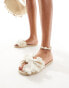 ASOS DESIGN Jem bow espadrille mule sandals in natural