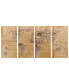 Фото #1 товара 'World Map' 4-Piece Arte De Legno Digital Print on Solid Wood Wall Art Set - 60" x 30"