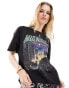 Фото #1 товара ONLY oversized embellished graphic t-shirt in washed black