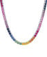 ფოტო #1 პროდუქტის Lab-Grown Multi-Sapphire 24" Statement Necklace (48-1/3 ct. t.w.) in Sterling Silver