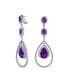 ფოტო #2 პროდუქტის Art Deco Style Wedding Simulated Purple Amethyst AAA Cubic Zirconia Double Halo Large Teardrop CZ Statement Dangle Chandelier Earrings For Women Bridal Party Silver Plated