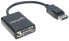 Manhattan DisplayPort to VGA HD15 Converter Cable - 15cm - Male to Female - Active - Equivalent to DP2VGA2 - DP With Latch - Black - Lifetime Warranty - Polybag - 0.15 m - DisplayPort - VGA (D-Sub) - Male - Female - Straight