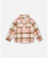 Фото #1 товара Big Girls Overshirt Wool-Effect With Pockets Plaid Pink, Nougat And Off White