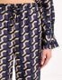 Vero Moda Tall satin trouser co-ord in geo print