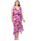 Фото #1 товара Plus Size Floral Blouson High-Low Dress