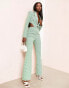 Фото #2 товара ASOS LUXE tailored cut-out flare jumpsuit in green check