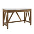 Фото #1 товара 46" A-Frame Desk with White Faux-Marble Top and Walnut Base