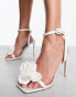 Фото #8 товара Be Mine Bridal Saniyah heeled sandals with corsage in ivory satin