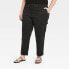Women's Effortless Chino Cargo Pants - A New Day Black 26