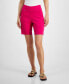 Фото #1 товара Women's Curvy Mid Rise Pull-On Bermuda Shorts, Created for Macy's