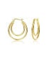 Фото #2 товара 14K Gold Plated Double stack Hoop Earrings