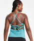 Фото #2 товара Women's Essential Lace Up High Neck Tankini Top