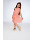 ფოტო #3 პროდუქტის Girl Heart Jacquard Chiffon Dress Coral - Toddler Child