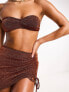 Фото #3 товара Miss Selfridge glitter bandeau back detail bikini top in bronze