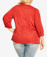 Фото #2 товара Plus Size Texture Buttons Top