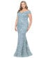 ფოტო #6 პროდუქტის Plus Size Embellished Lace Off-The-Shoulder Gown