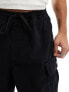 Vans baggy cargo tapered trousers in black