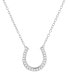 ფოტო #1 პროდუქტის Diamond Horseshoe 18" Pendant Necklace (1/8 ct. t.w.) in Sterling Silver