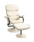 Фото #1 товара Recliner Chair with Ottoman, Swivel PU Leather High Back Armchair w/ Footrest Stool, 135° Adjustable Backrest and Thick Foam Padding for Home Office or Living Room, Cream White