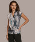 Фото #1 товара Donna Karan Women's Sleeveless Faux-Wrap Blouse