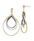ფოტო #1 პროდუქტის Stainless Steel Black and Yellow plated Twisted Dangle Earrings