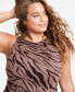 Plus Size Printed Sleeveless Jersey Top, Created for Macy's