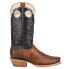 Roper Ride Em' Cutter Embroidered Square Toe Cowboy Mens Blue, Brown Casual Boo